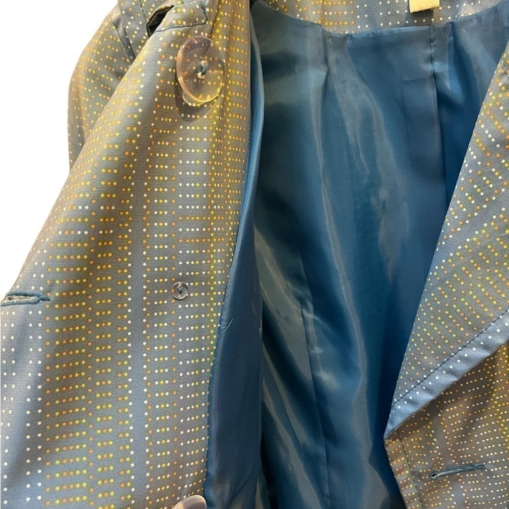 Tulle Women’s Lined blue dotted trench coat in Small - Picture 7 of 15